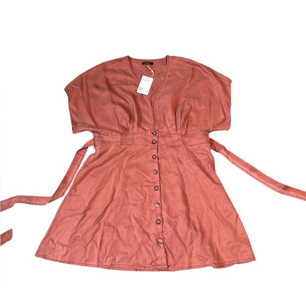 NWT Quince Vintage tencel button front dress terracotta XL - Picture 7 of 16